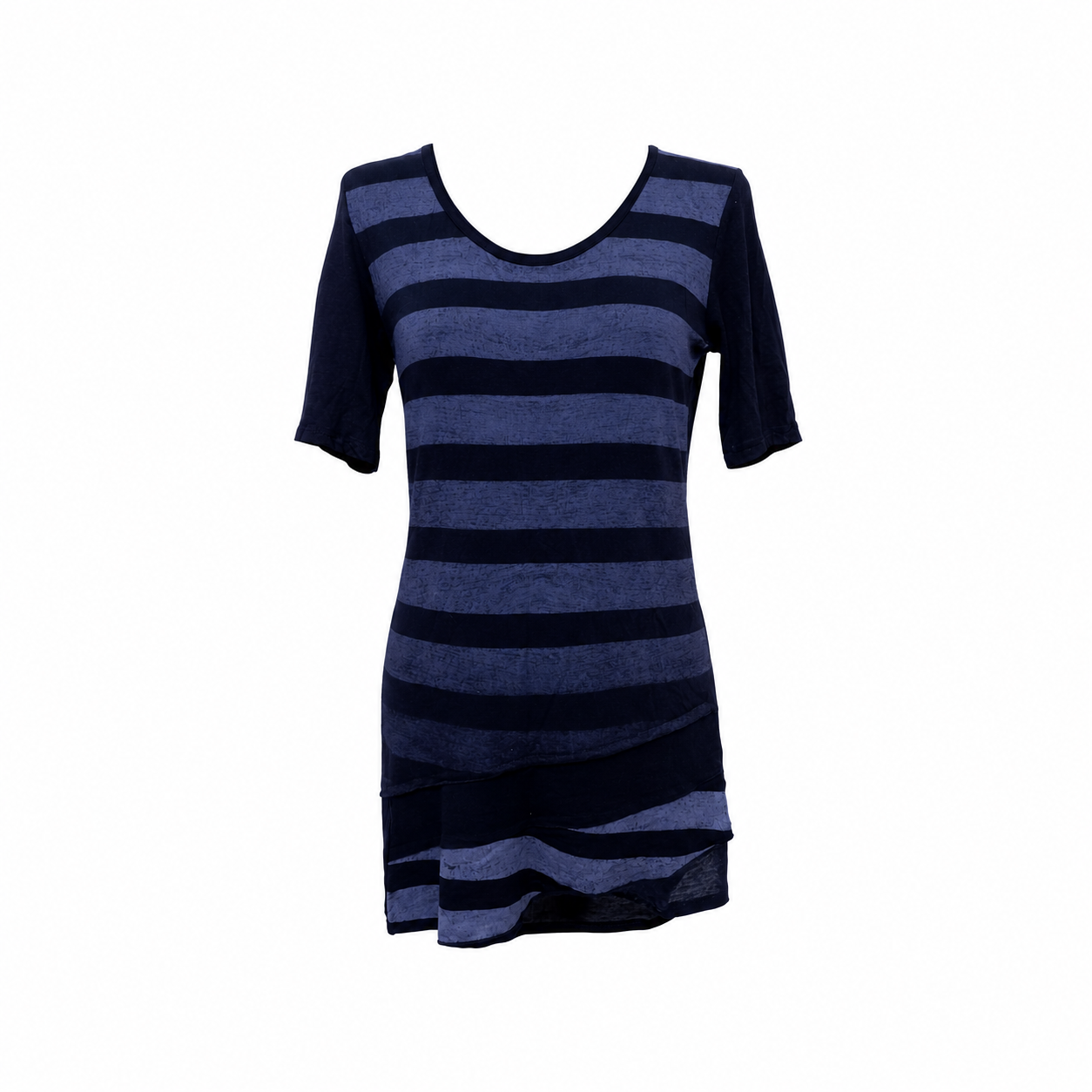 Rochie tip tricou cu dungi bleumarin și negru, mărime S