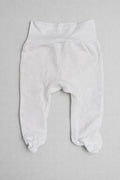 Pantaloni bebeluș albi cu botoșei 56