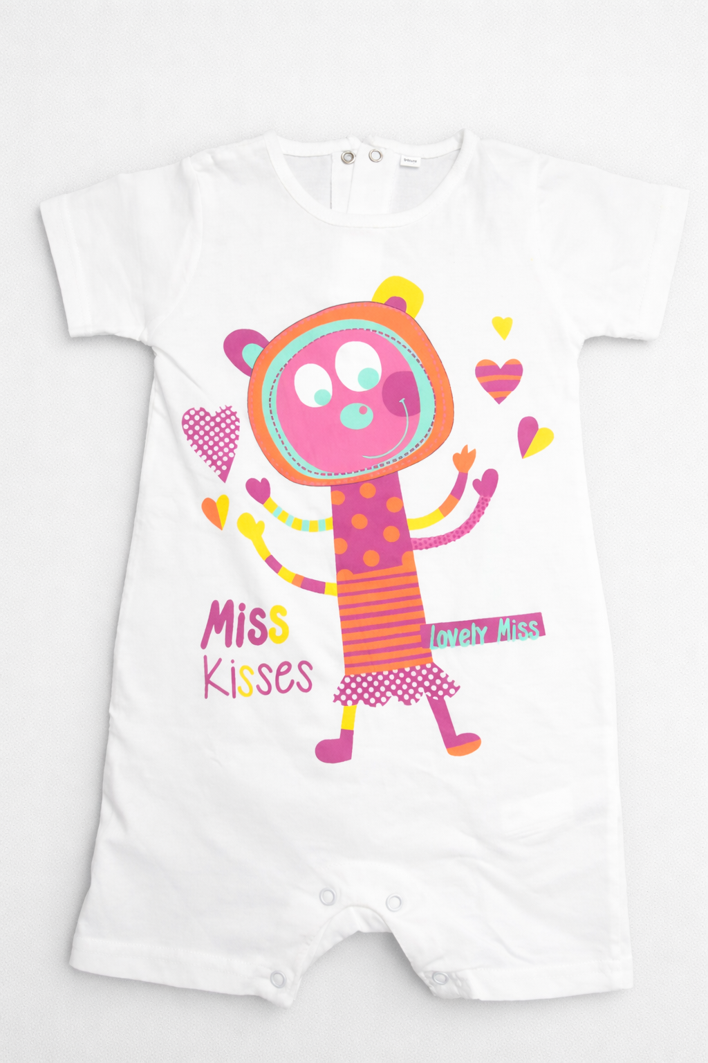 Pijama, 98, imprimeu colorat „Miss Kisses”