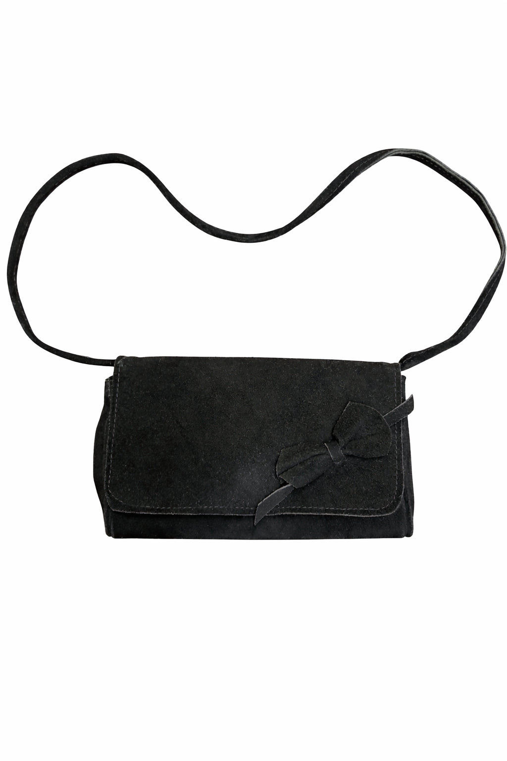 Geantă de umăr din piele întoarsă neagră