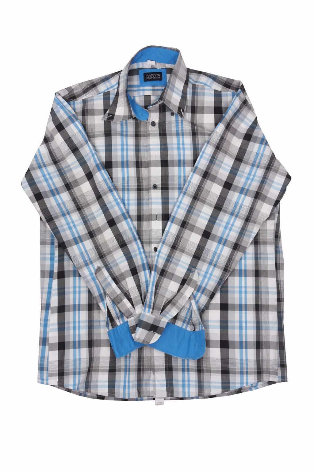 Cămașă babista, bărbați, 40, alb și albastru