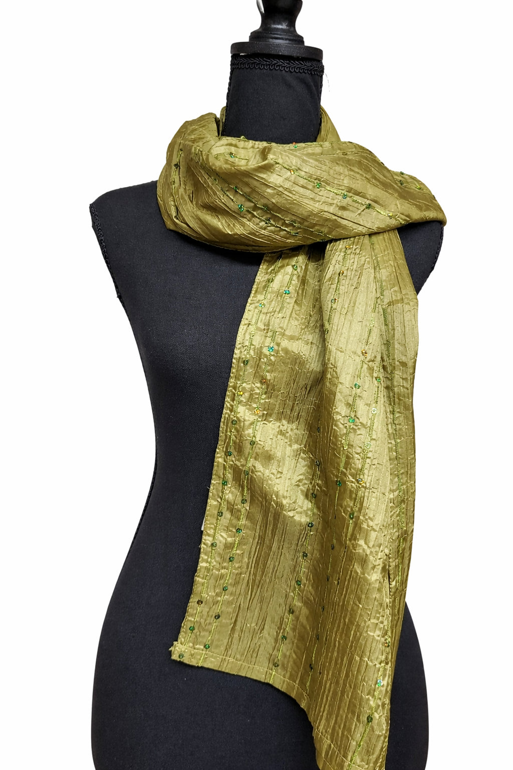 Eșarfă elegantă verde olive