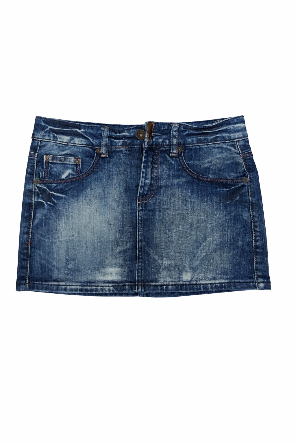 Fustă Fishbone mini din denim albastru, mărime S