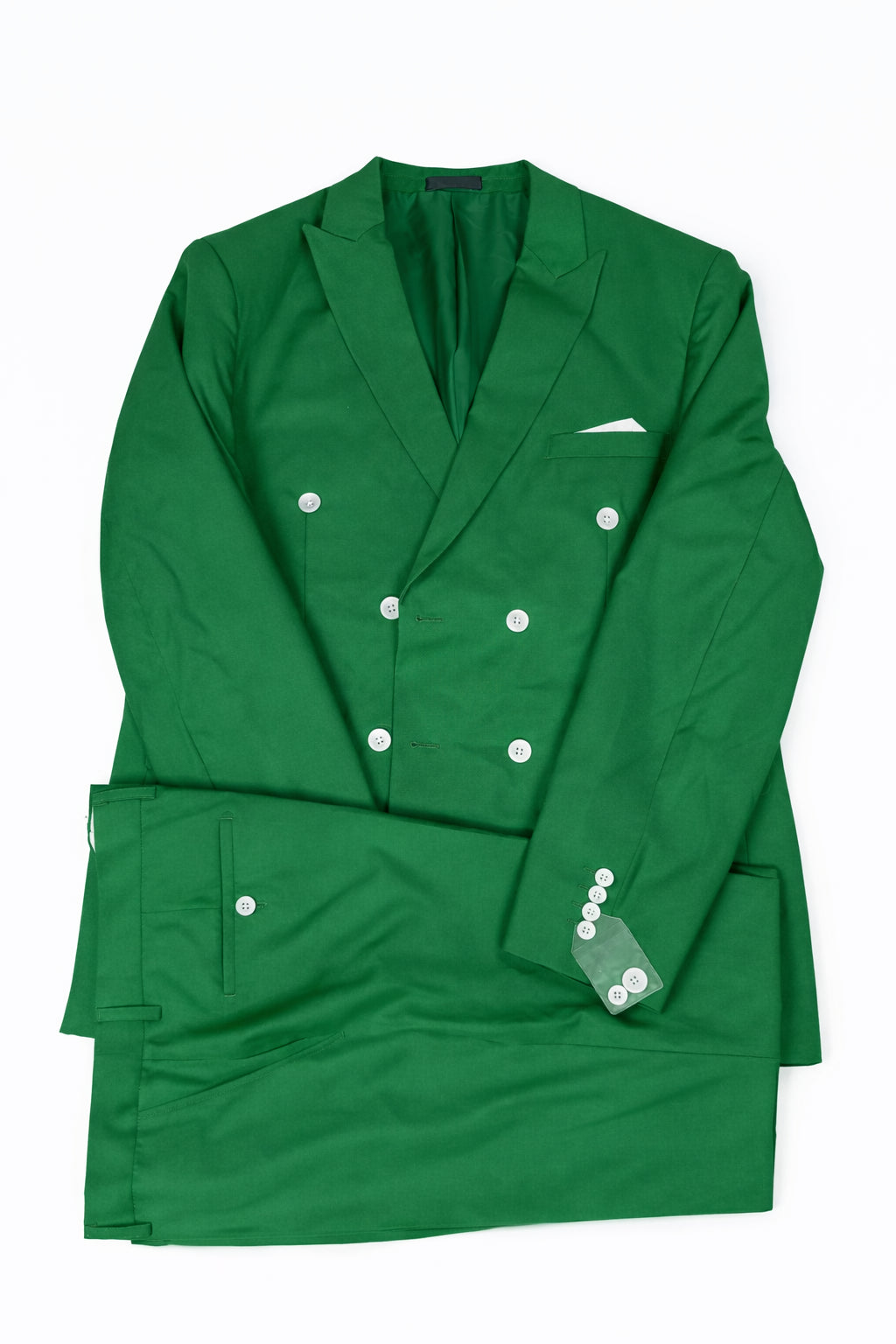 Costum bărbătesc verde smarald, mărime XL, compus din sacou și pantaloni