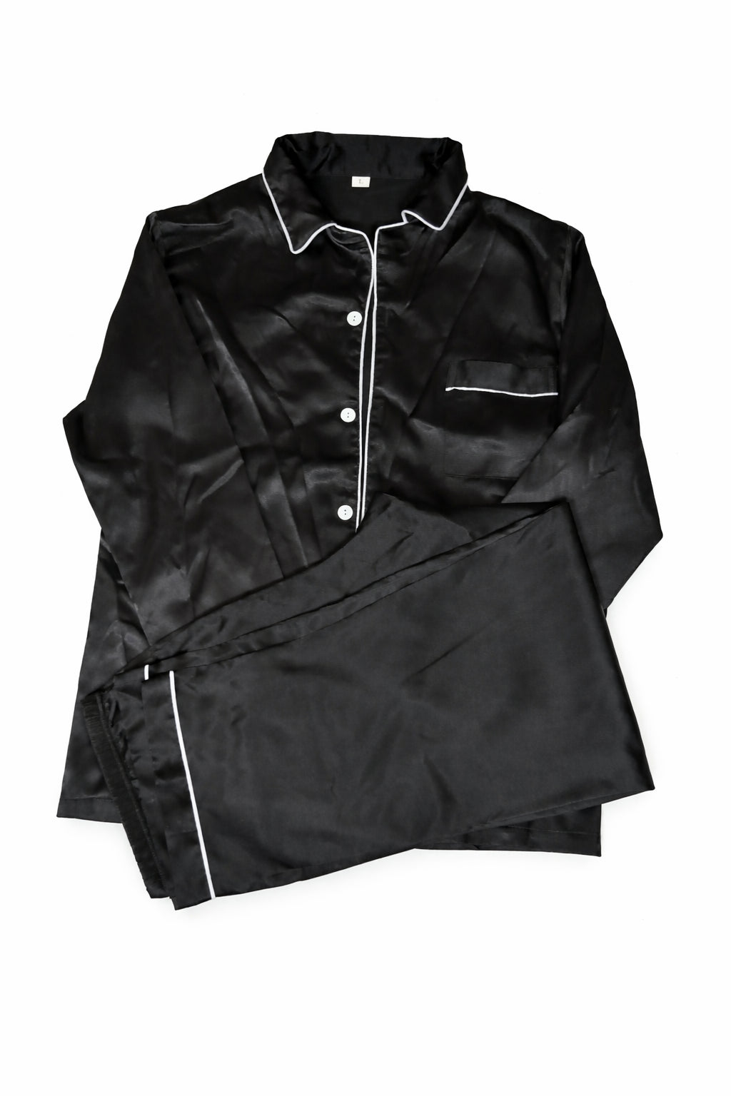 Pijama din satin negru, mărime L