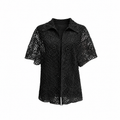 Sacou din dantelă neagră pentru femei, mărime L/XL