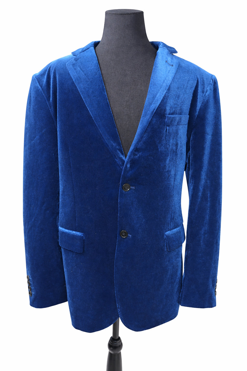 Sacou Fine Long pentru bărbați, din catifea albastru intens, mărime L