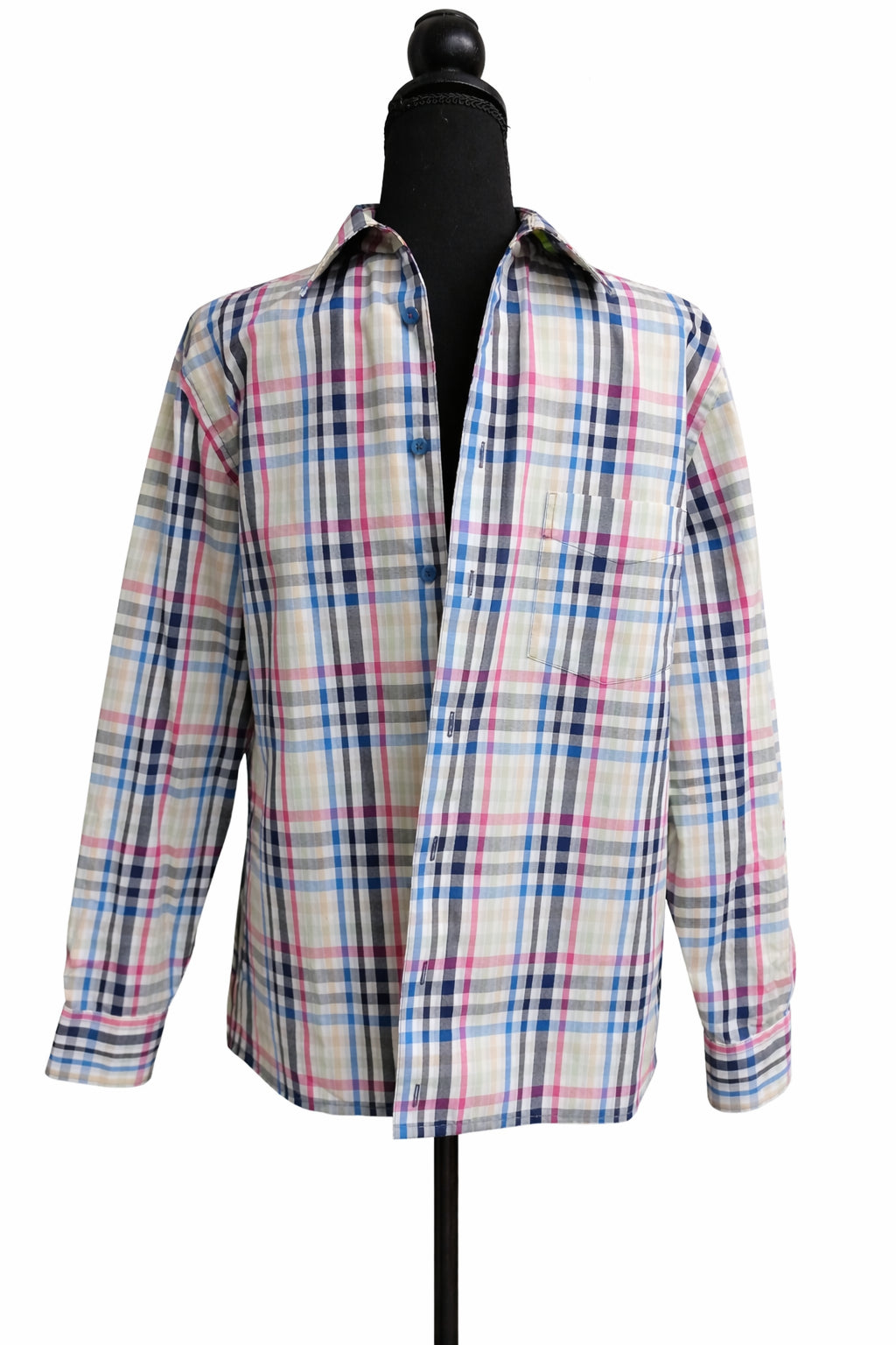 Cămașă casual Walbusch pentru bărbați, în carouri multicolore, mărime 40