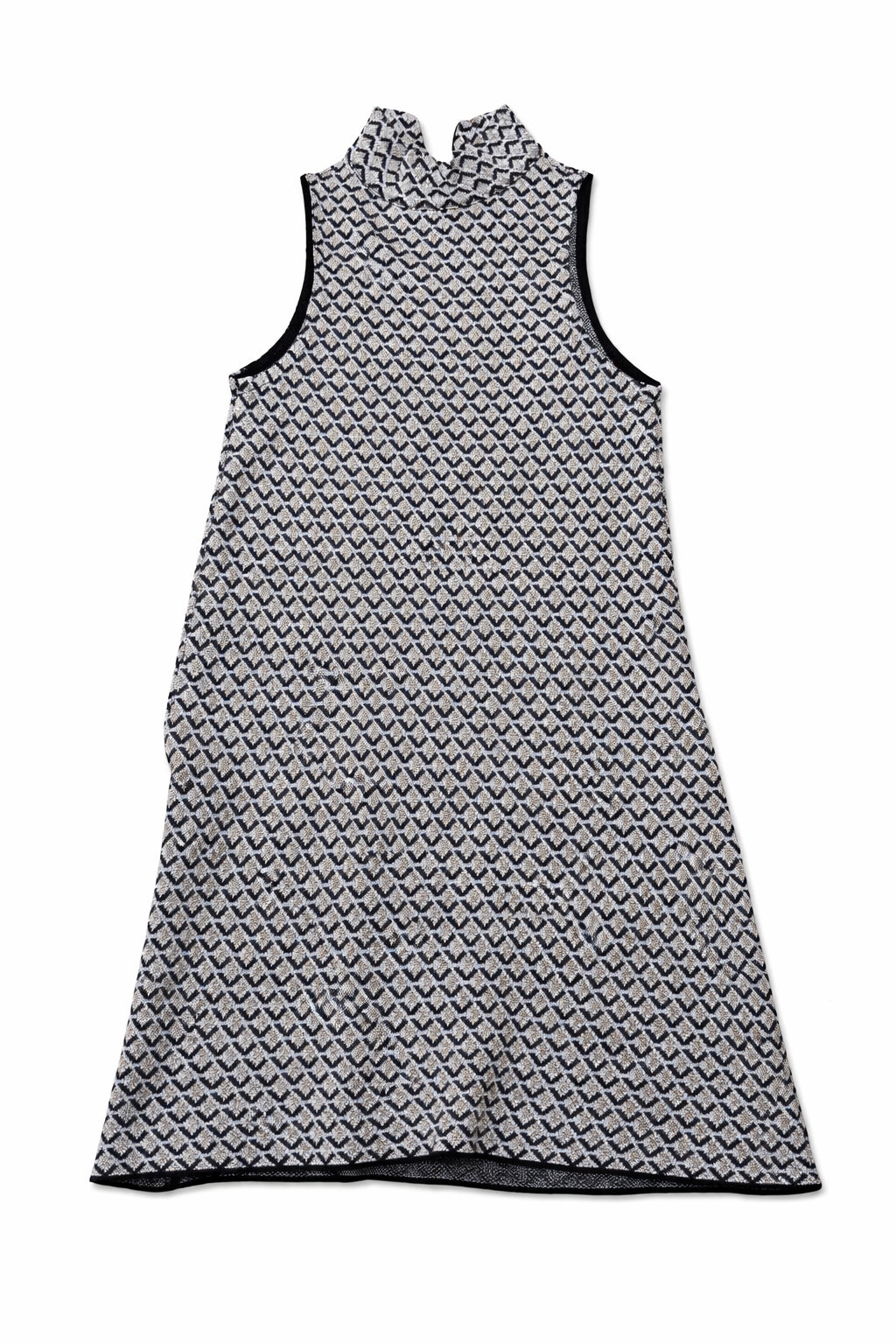 Rochie Zara pentru femei, fără mâneci, crem/bej-negru cu model geometric