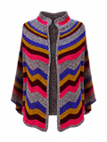 Cardigan tricotat damă multicolor, M