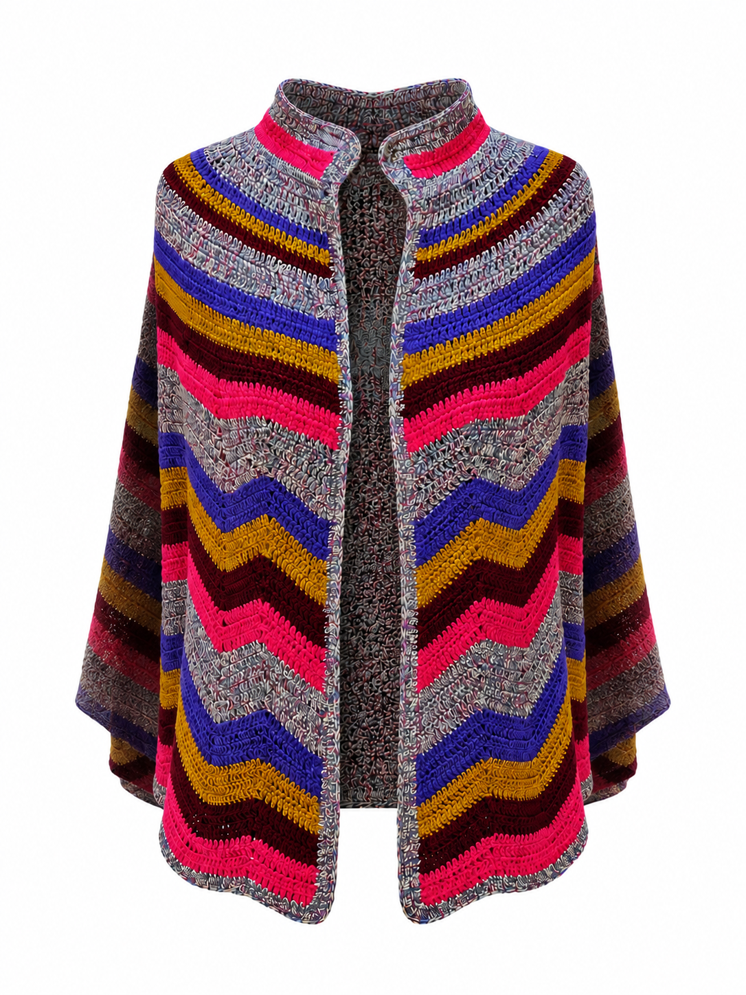 Cardigan tricotat damă multicolor, M