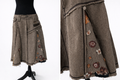 Fustă Midi Tweed Maro Forecast cu Broderie Florală – Femei, Mărime M